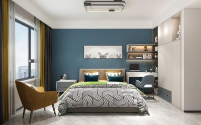 现代男孩儿童房3D模型下载